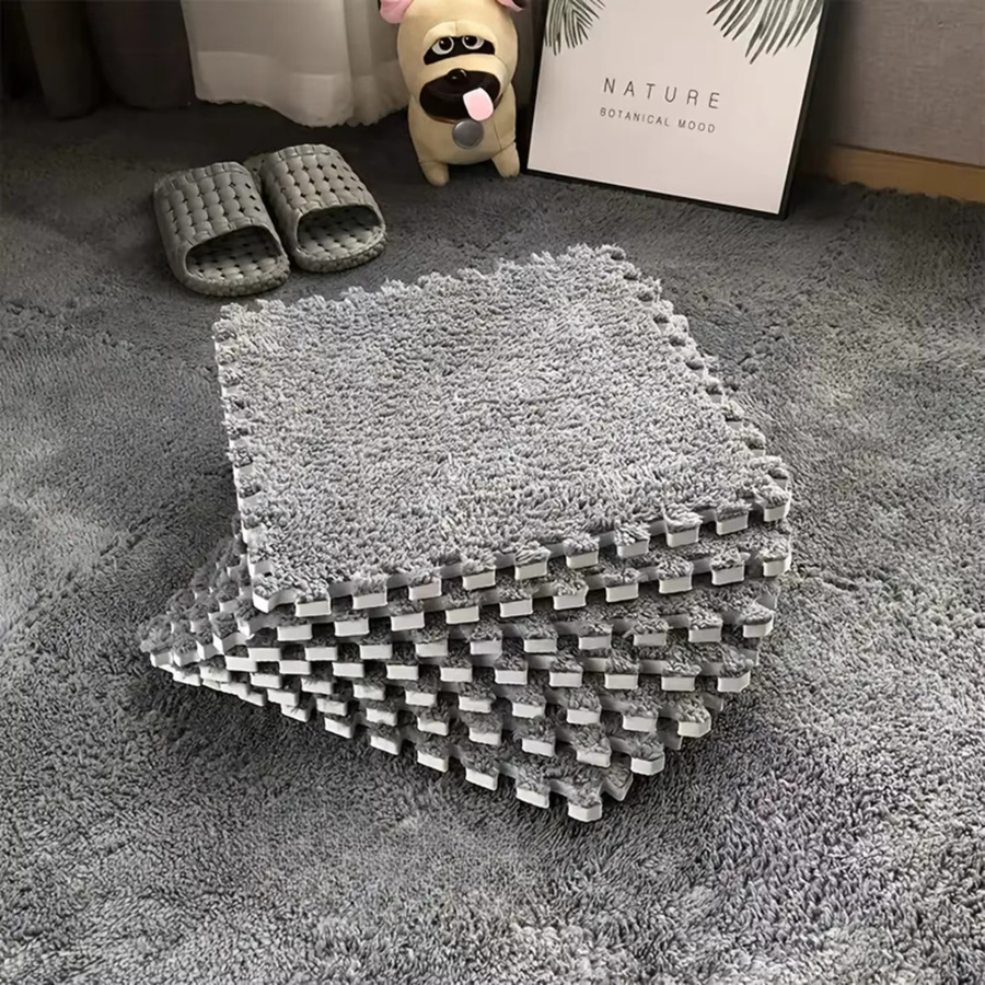 DHDH 20-teilige Plüsch-Babyspielmatte in Schwarz, rutschfeste und waschbare Kinder-Puzzlematte für Wohnzimmer, Schlafzimmer und Kinderzimmer - Bild 2