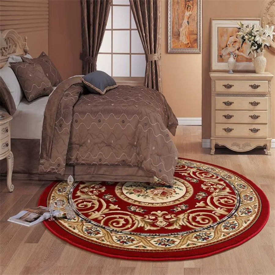 Runder VIKAMA Teppich im orientalischen Stil, rutschfeste Bodenmatte für Wohnzimmer und Esszimmer, Durchmesser: 60 cm - Bild 3