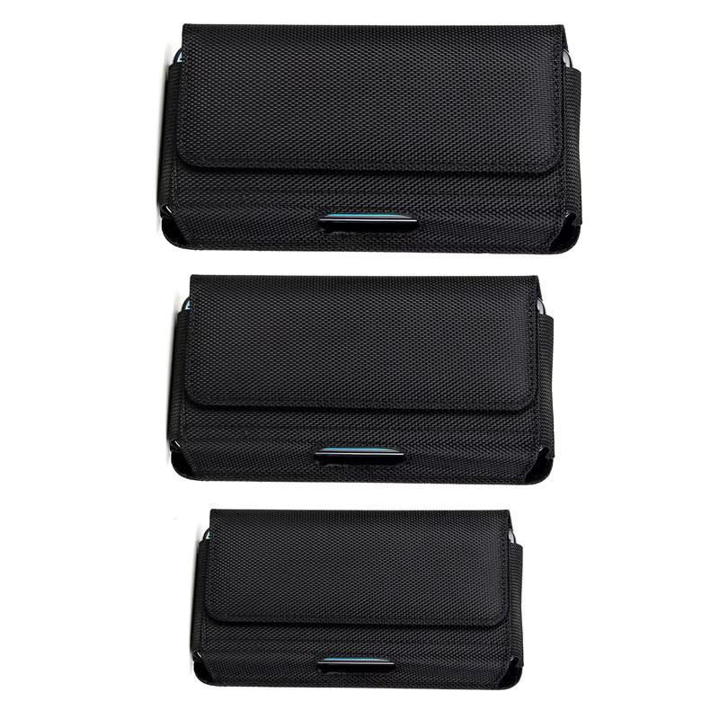 Multifunktions Handy Holster aus Nylon mit Gürtelclip für Smartphones von 5,2 bis 7,0 Zoll in Schwarz - Bild 3