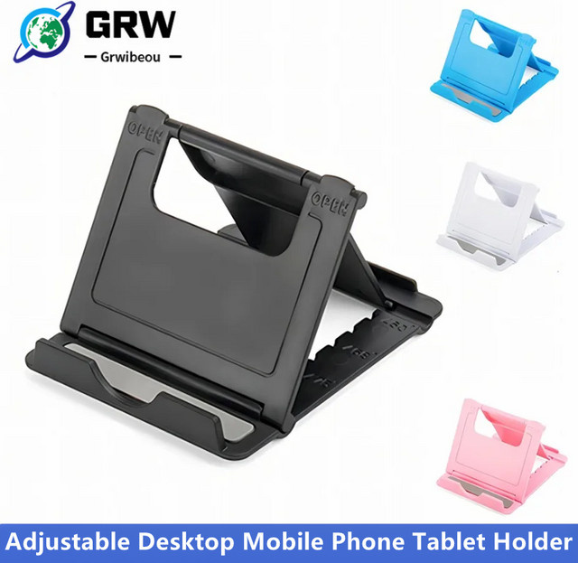 GRWIBEOU Verstellbarer Desktop-Handyständer und Tablet-Halterung in Pink für iPad, iPhone, Samsung, Xiaomi und Huawei - Bild 1