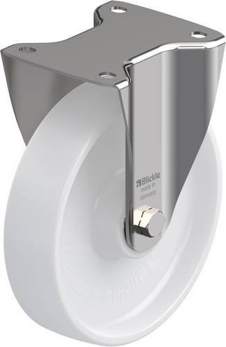 Blickle Bockrolle BX-PO 200XK aus Edelstahl in Weiß mit 200 mm Rad-Durchmesser und 400 kg Tragfähigkeit - Bild 1