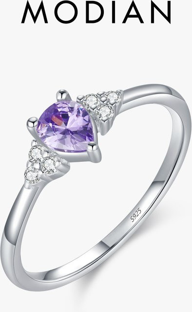 MODIAN Ring 925 Silber, Lila Zirkonia, Damen - Bild 1