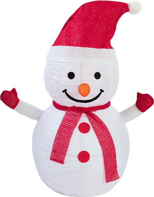 LED-Gartenfigur Schneemann Snowi von viva domo in Weiß und Rot - Bild 1