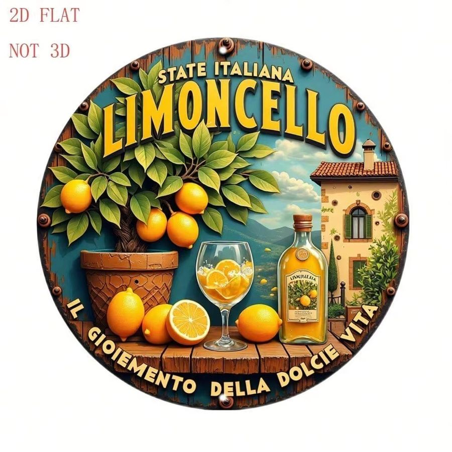 Limoncello Vintage Metallschild von CIFBUY als Wanddekoration für Küche, Bar oder Café, B/H: 20 x 20 cm - Bild 2