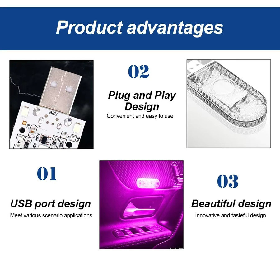 Kabellose LED-Lesedeckenleuchte für den Autoinnenraum in Blau mit modernem Design aus Kunststoff - Bild 3