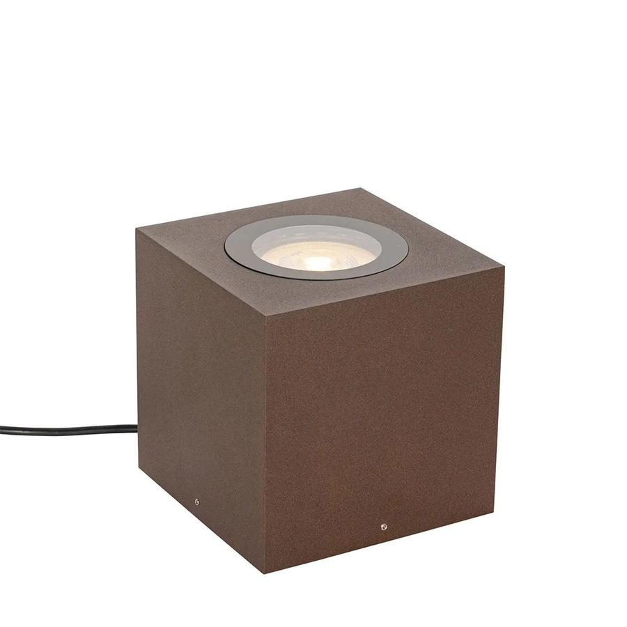 QAZQA Lennard Industrieller Gartenstrahler Quadratisch aus Aluminium in Rostbraun mit IP65 Schutz und GU10 Fassung - Bild 2