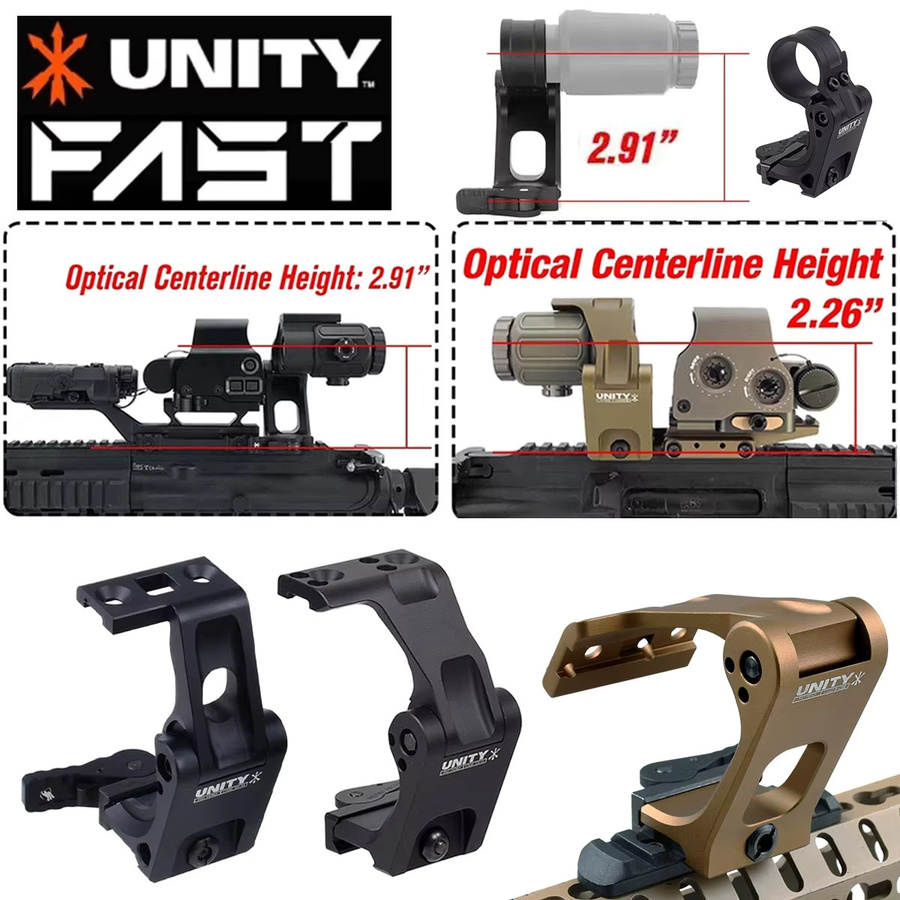UNITY FAST FTC OMNI Taktische Schnellmontage für Rotpunktvisiere 1,54 und 1,93 Zoll, Erhöhungshalterung aus Aluminium für 20mm Schiene, Schwarz - Bild 2
