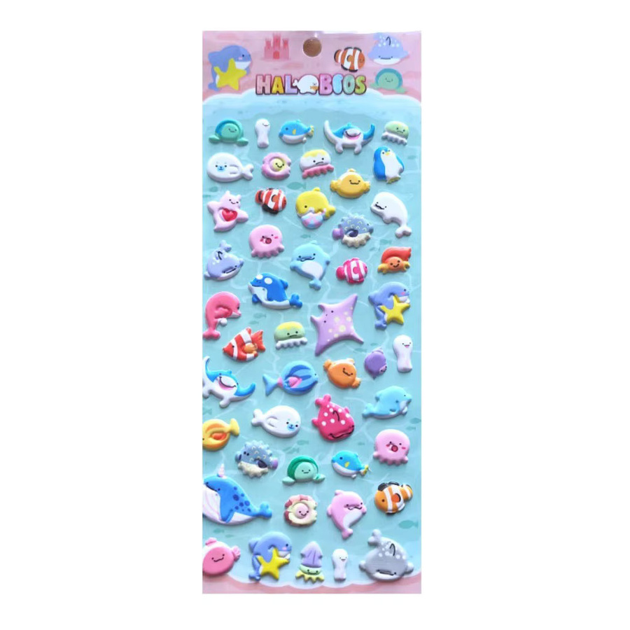4-teilige 3D-Stereo-Blasenaufkleber mit Cartoon-Tieren in Multicolour von Anime Worlds Store - Bild 2