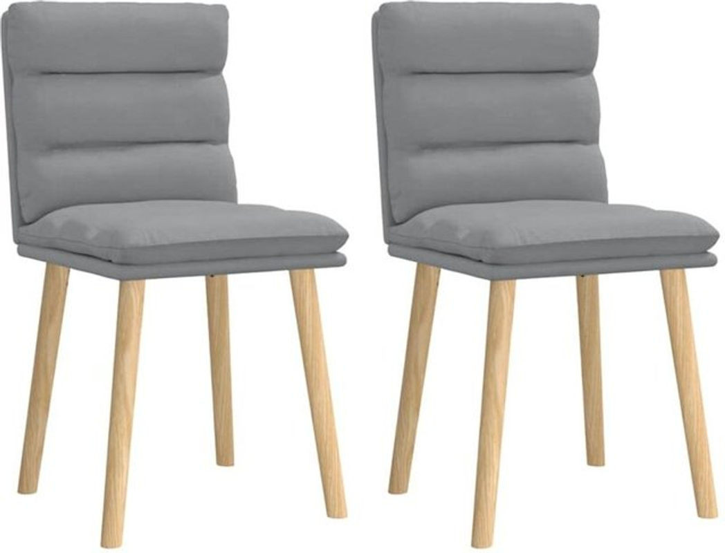 Set aus 2 Polsterstühlen in Grau aus Stoff und Massivholz im skandinavischen Design von vidaxl - Bild 1