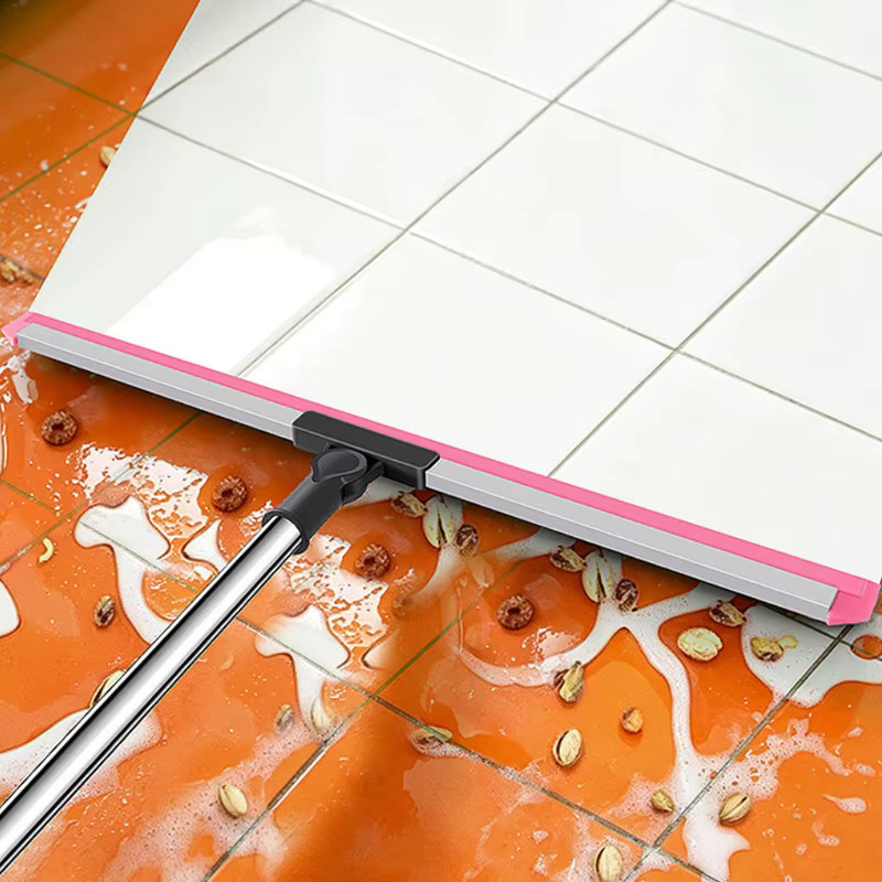 YXYGQ Reinigungsbürste mit Teleskopstiel und Silikon-Bodenwischer in Pink, Fensterabzieher und Haushalts-Reinigungswerkzeug - Bild 2