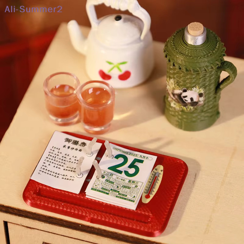 Summer2 Puppenhaus-Kalender-Szenenmodell, Puppenhausmöbel, Mini-Kalender-Zubehör, Miniatur-Tischkalender, Zubehör - Bild 3