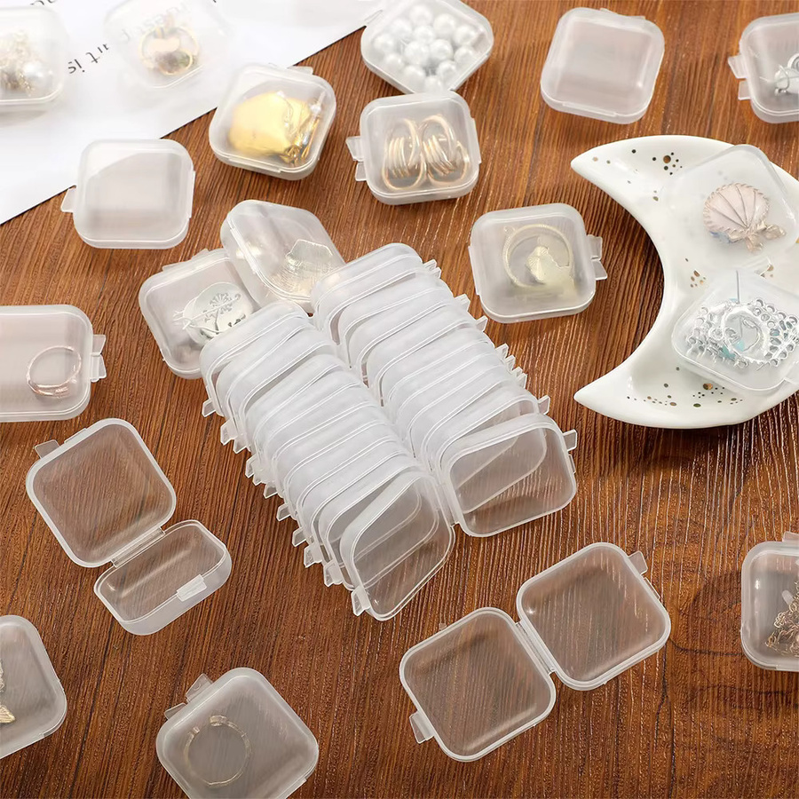Transparente Mini Schmuckboxen aus Kunststoff für Ohrringe, Ringe und Zubehör - Bild 3