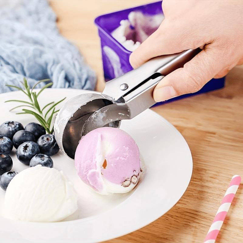 LChome Eisportionierer aus Edelstahl in Silber mit ergonomischem Auslöser für Gelato und gefrorenen Joghurt - Bild 8
