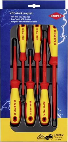 Knipex VDE Schraubendreher-Set 6-teilig mit Schlitz und Phillips in Rot/Gelb - Bild 1