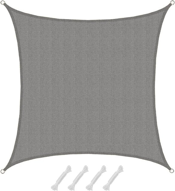 AMANKA HDPE Sonnensegel quadratisch Grau B/B: 4 x 4 m - Bild 1