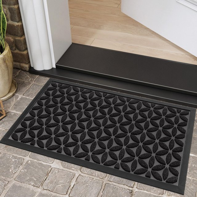 Rutschfeste Schmutzfangmatte aus Polyester für den Innen- und Außenbereich, B/B: 76 x 44 cm - Bild 1
