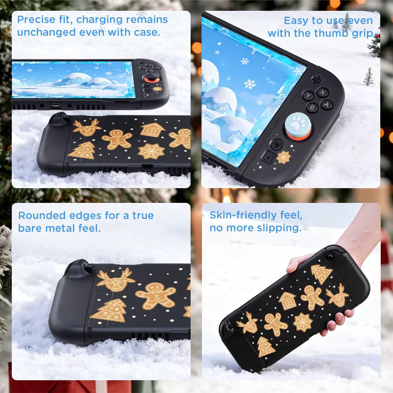 Schutzhülle für Nintendo Switch 2 im Weihnachtsstil, weiche TPU-Schale, sturzsicher, Farbe: Weiß - Bild 5