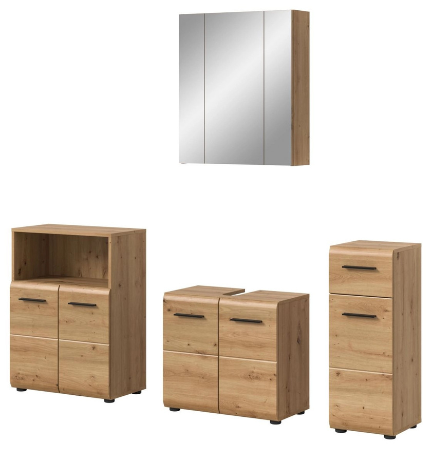 Badmöbel Set Cover von Inn.Furn in Artisan Eiche, 4-teilig, Braun, Breite: 180 cm, Höhe: 185 cm, Tiefe: 30 cm - Bild 3