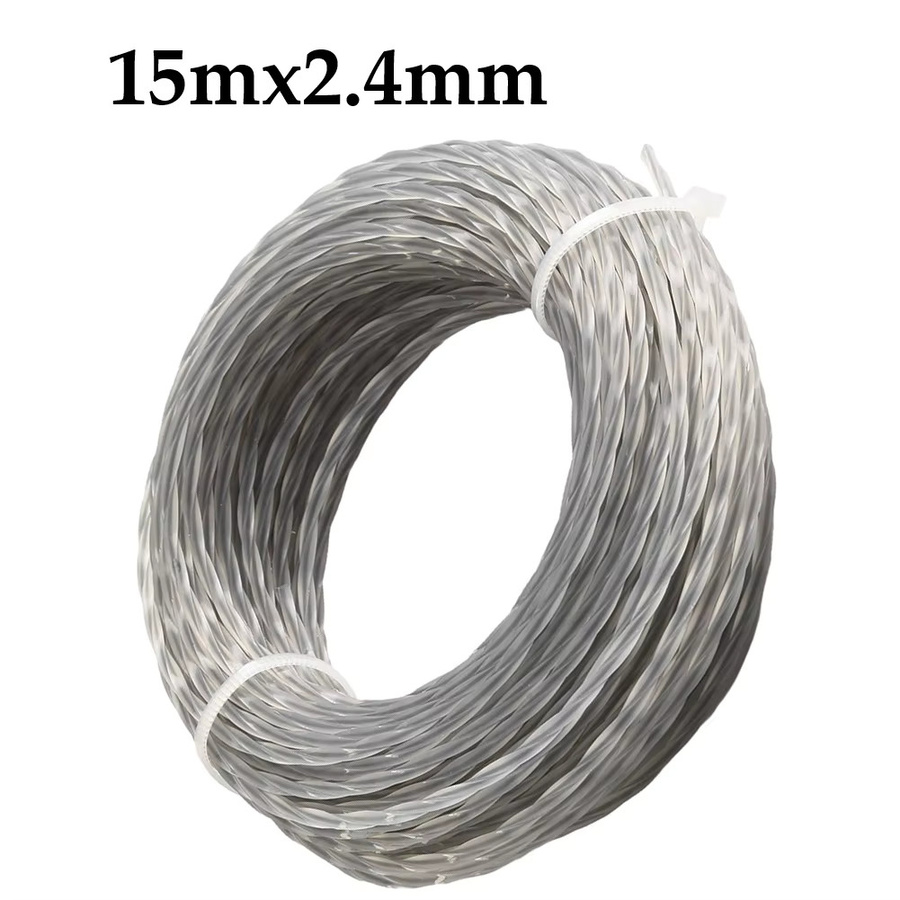 Vibratite Rasentrimmerfaden aus Nylon, 15m Schnurtrimmerspule für Rasenmäher zum Mähen von Wildpflanzen, Sträuchern und Unkraut, Durchmesser: 2,4mm/2,7mm/3,0mm/3,5mm/4,0mm - Bild 2