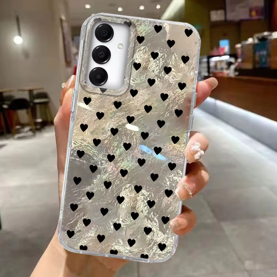 Schwarze Handyhülle mit Herz-Motiv für Samsung Galaxy A-Serie Soft Cover - Bild 2