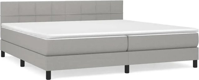 vidaXL Boxspringbett mit Matratze Hybrid-Design in Hellgrau, B/T/H: 200 x 200 x 88 cm - Bild 1