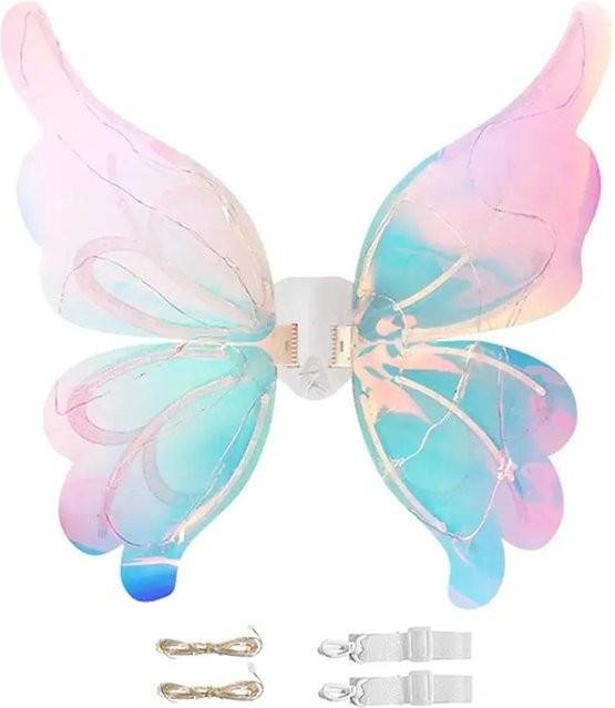 Binchi Outdoor Product Schmetterlingsflügel, Elfenflügel Kostüm, weiß, mit Licht und Musik, ab 14 Jahren - Bild 1