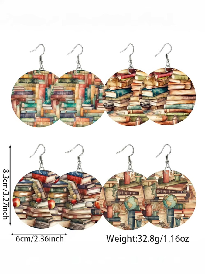 YULUCH Ohrhänger-Set, Holz, Bunt, Damen, Vintage - Bild 6