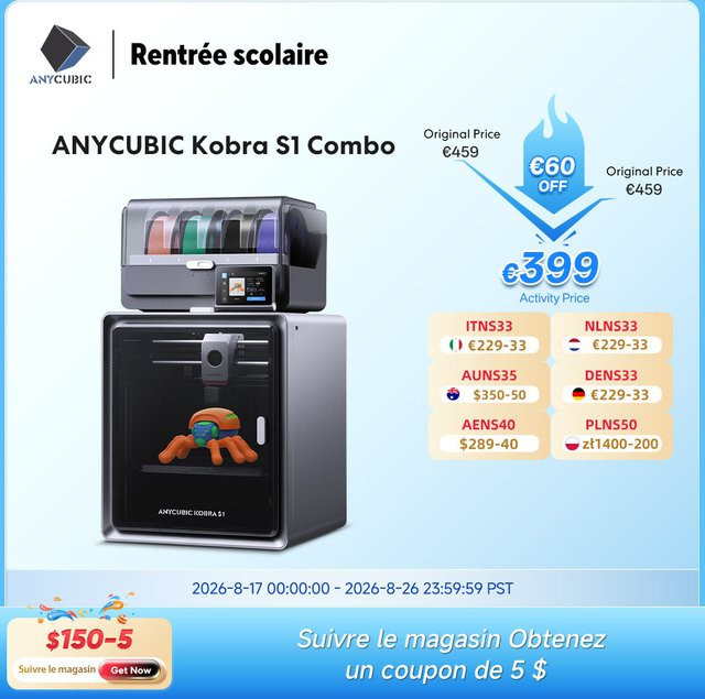 Anycubic Kobra S1 Combo Mehrfarbiger FDM 3D-Drucker mit 600 mm/s Geschwindigkeit - Bild 1