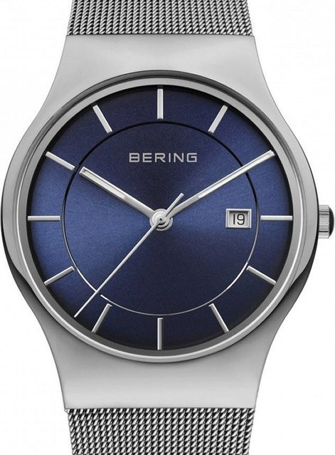Bering Herrenuhr, Quarz, Edelstahl, Blau, 38 mm, Saphirglas - Bild 1