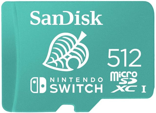 SanDisk microSDXC Extreme Gaming Speicherkarte Animal Crossing 512GB für Nintendo Switch in Green und Turquoise - Bild 1