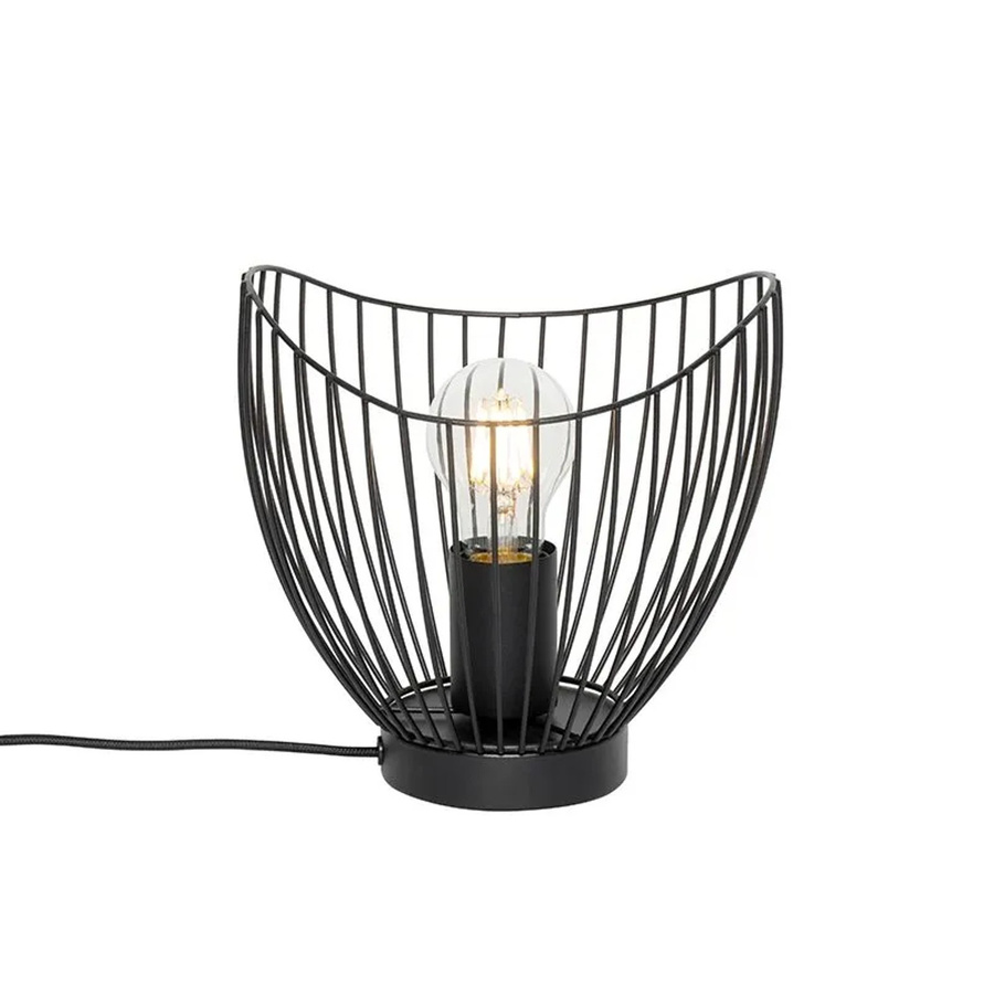 QAZQA Moderne Tischlampe Pua in Schwarz aus Metall mit welliger Form und E27 Fassung, Höhe: 40 cm, Breite: 20 cm, Tiefe: 20 cm - Bild 2