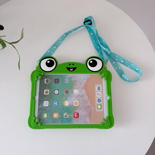 Better&Healthy Life Tablethülle mit Cartoon Frosch Design für Samsung Galaxy Tab A7 Lite A9 A11 Plus und iPad Air Pro Mini in Grün - Bild 1