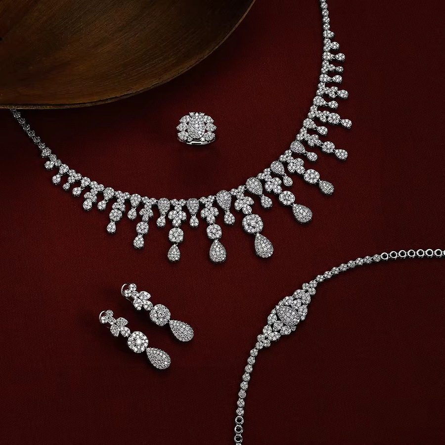 ATTAGEMS Schmuck-Set 925 Silber, Moissanit, Damen - Bild 2