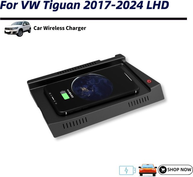 MOCENDO Kabellose Handyhalterung mit Ladegerät für Volkswagen Tiguan MK2 2017-2022 in Schwarz - Bild 1