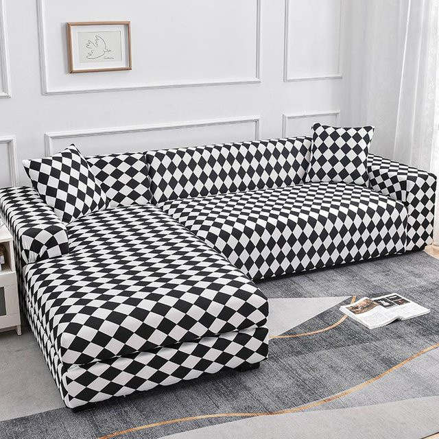 Waschbarer Stretch-Couchbezug für Ecksofas in L-Form von Yiran bag, rutschfest und elastisch, XL (Breite: 235-300 cm), Mehrfarbig - Bild 1