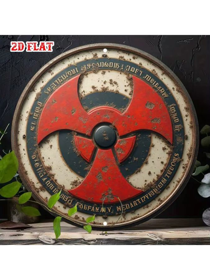 HELLOYOUNG Rundes Vintage-Warnsymbol aus Aluminium in Rot als Wanddekor für Zuhause und Garage, Durchmesser: 20 cm - Bild 6