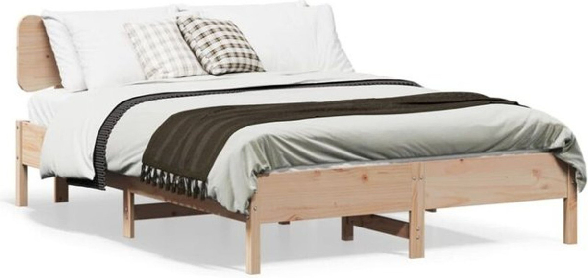 Massivholzbett vidaxl aus Kiefernholz in Braun, B/T/H: 120 x 190 cm - Bild 1