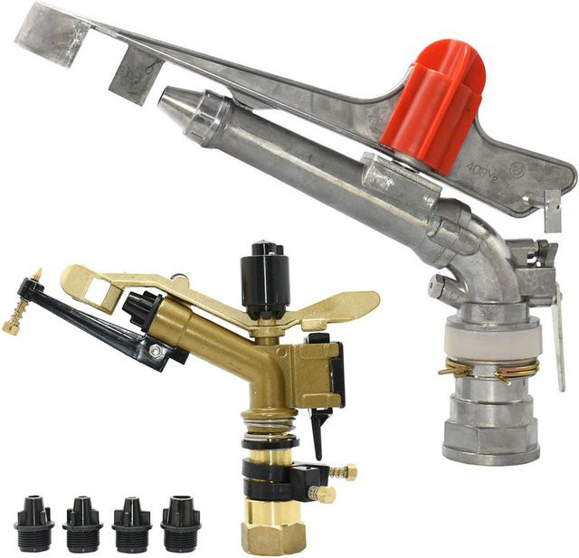 WHWH Rocker Impact Sprinkler Gun Regenpistole mit 1 Zoll Innengewinde in Silber für Garten und Rasenbewässerung - Bild 1
