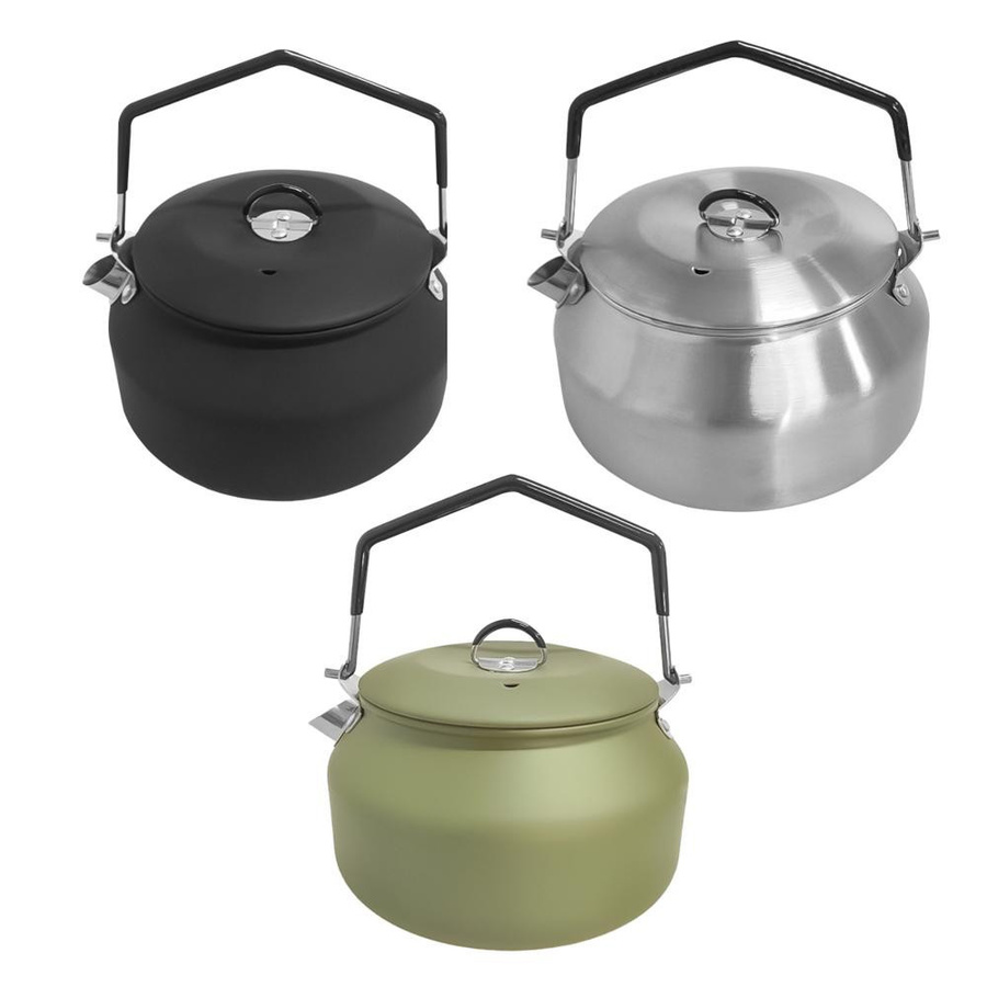 TOMTOP JMS Outdoor Edelstahl Wasserkocher mit Verriegelung und Griff in Silber für Camping und Picknick - Bild 2