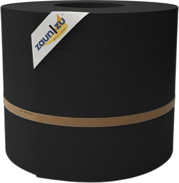 zaun zu Sichtschutzstreifen Rille Maxi für Doppelstabmatten, Schwarz, Höhe: 24 cm, 50 m Rolle - Bild 1