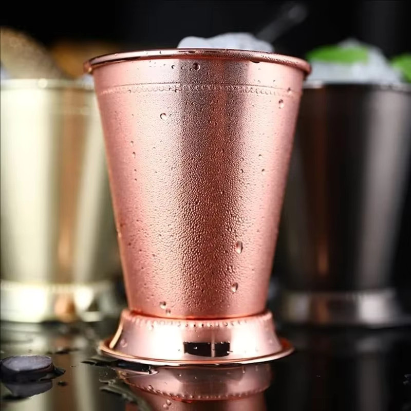 Mint Julep Becher aus 304 Edelstahl in Silber, 380 ml Tumbler für Cocktails und Whiskey - Bild 4