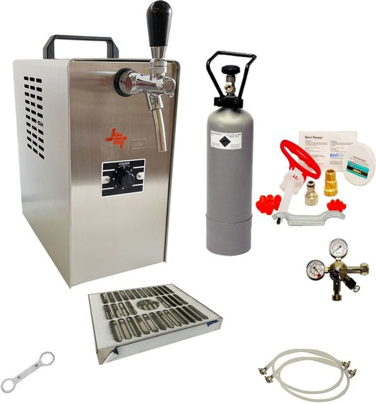 Zapfanlage JET 30 Bierkoffer von ich-zapfe in Silber aus Edelstahl mit 1-leitigem Durchlaufkühler, Trockenkühler bis zu 35 Liter/h und Reinigungsset für Zapfanlage und Keg - Bild 4