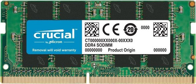 Crucial DDR4 SO DIMM 260-PIN Arbeitsspeicher Modul 16 GB 3200 MHz PC4-25600 CL22 1.2 V Ungepuffert Non-ECC Grün CT16G4SFRA32AT - Bild 1