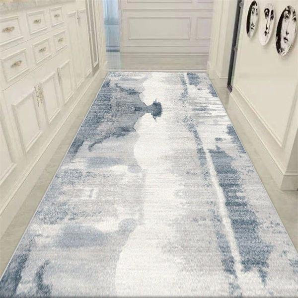 JGJG Läufer Teppich mit abstraktem Design in Blau, maschinengefertigt, rutschfest und waschbar, B/T: 80 x 200 cm - Bild 1