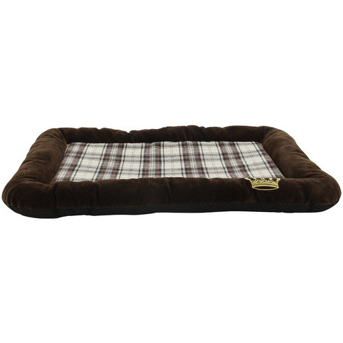 Heim Hunde- und Katzenmatratze Krone aus Samtgewebe in Braun, B/T/H: 70 x 47 x 6 cm - Bild 2
