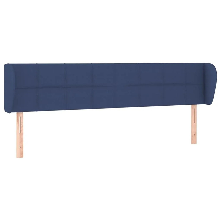 vidaXL Kopfteil mit Ohren in Blau aus Stoff und Lärchenholz, B/T/H: 183 x 23 x 78/88 cm - Bild 2