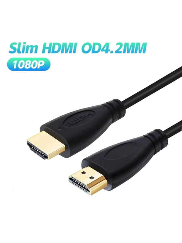 BSN HDMI High-Speed Kabel in Schwarz, ultra-weich und dünn, unterstützt 1080p HDTV, Durchmesser: 4,2 mm - Bild 4
