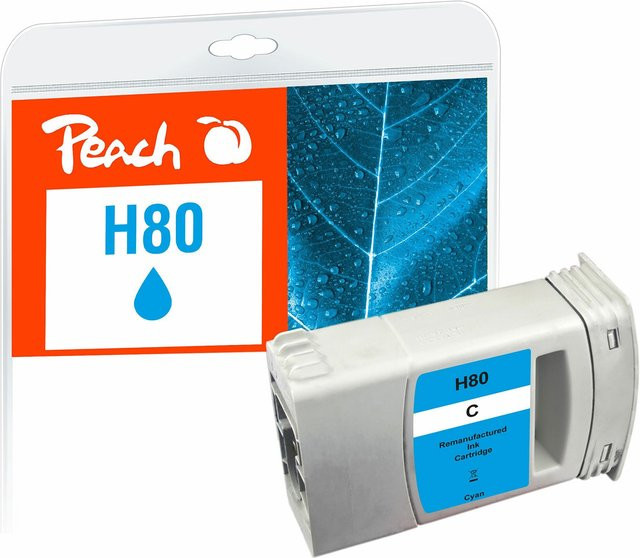 Peach HP 80 C4872A Cyan Druckerpatrone für HP DesignJet 1050 C, HP DesignJet 1050 C Plus und HP DesignJet 1055 CM, wiederaufbereitet - Bild 1