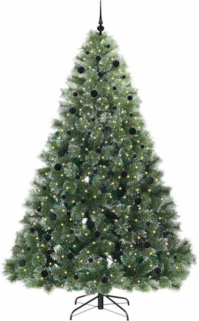 vidaXL Künstlicher Weihnachtsbaum mit 300 warmweißen LEDs in Grün, Höhe: 240 cm - Bild 1