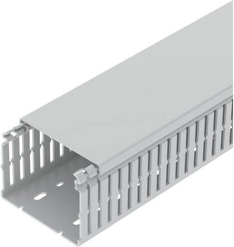 OBO Bettermann Verdrahtungskanal 6178563, Lichtgrau, L x B x H: 2000 x 100 x 75 mm - Bild 1